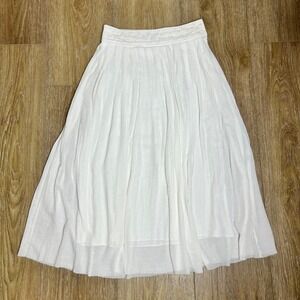 100% Cotton Rag and Bone New York White Pleated Midi‎ Skirt Size 00